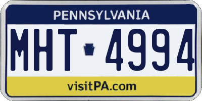 PA license plate MHT4994