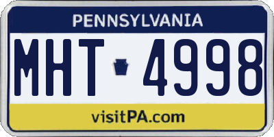 PA license plate MHT4998