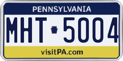 PA license plate MHT5004