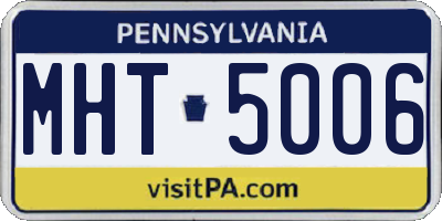 PA license plate MHT5006