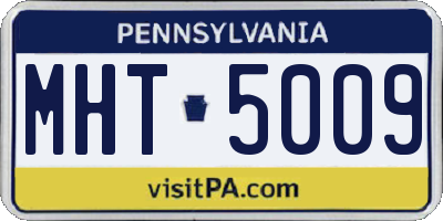 PA license plate MHT5009