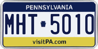 PA license plate MHT5010