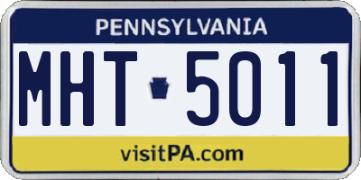 PA license plate MHT5011