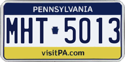 PA license plate MHT5013