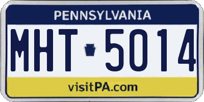PA license plate MHT5014