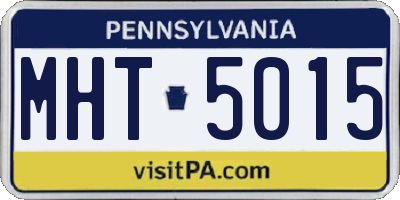 PA license plate MHT5015