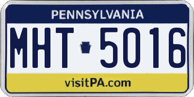 PA license plate MHT5016