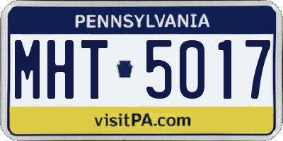 PA license plate MHT5017