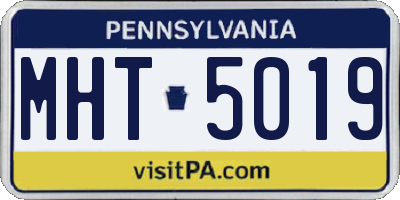 PA license plate MHT5019