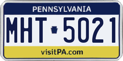 PA license plate MHT5021