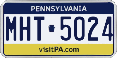 PA license plate MHT5024