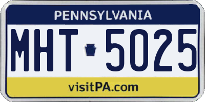 PA license plate MHT5025
