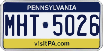 PA license plate MHT5026