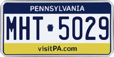 PA license plate MHT5029