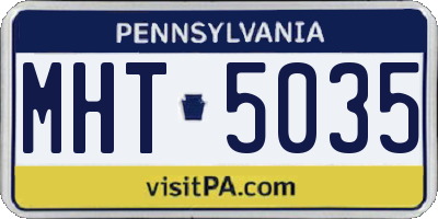 PA license plate MHT5035
