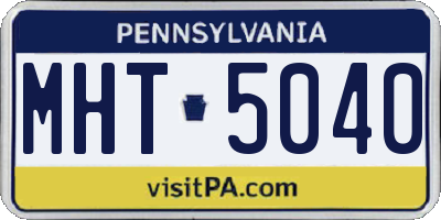 PA license plate MHT5040