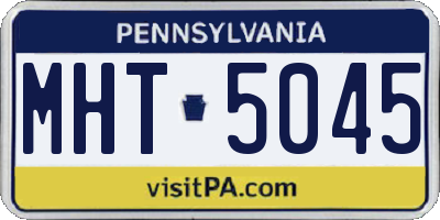 PA license plate MHT5045