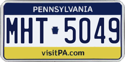 PA license plate MHT5049