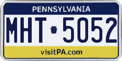 PA license plate MHT5052