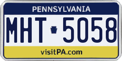 PA license plate MHT5058