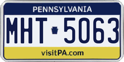 PA license plate MHT5063