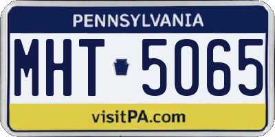 PA license plate MHT5065