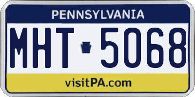 PA license plate MHT5068
