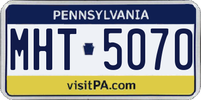 PA license plate MHT5070