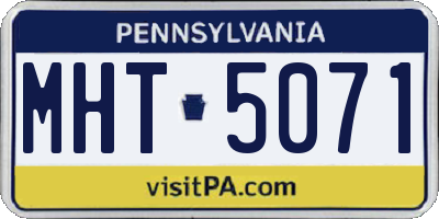 PA license plate MHT5071