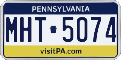 PA license plate MHT5074