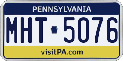 PA license plate MHT5076