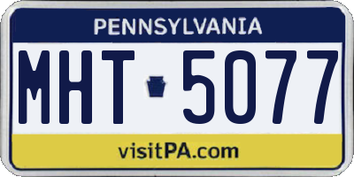 PA license plate MHT5077