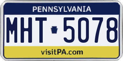 PA license plate MHT5078
