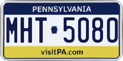 PA license plate MHT5080