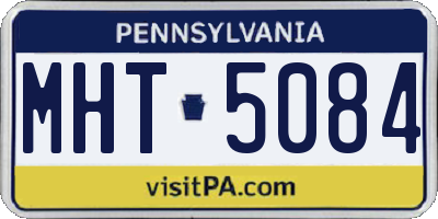 PA license plate MHT5084