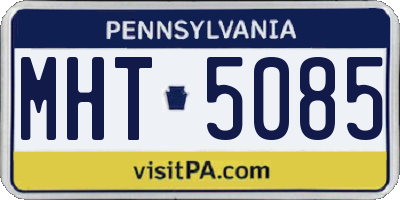 PA license plate MHT5085