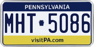 PA license plate MHT5086