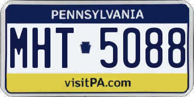 PA license plate MHT5088