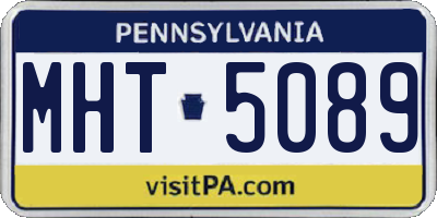 PA license plate MHT5089