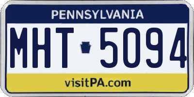 PA license plate MHT5094