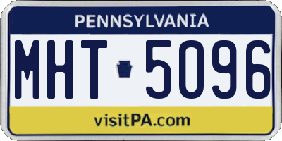 PA license plate MHT5096