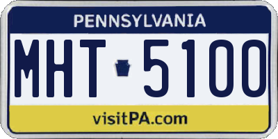 PA license plate MHT5100