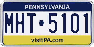 PA license plate MHT5101