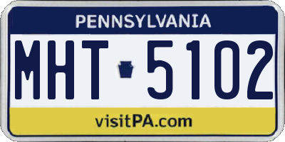 PA license plate MHT5102