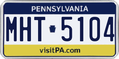 PA license plate MHT5104