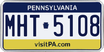 PA license plate MHT5108