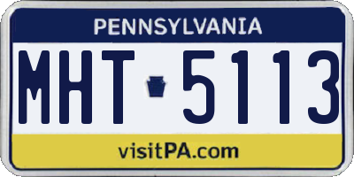 PA license plate MHT5113