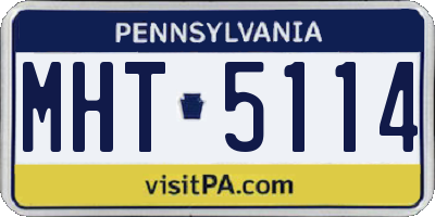PA license plate MHT5114