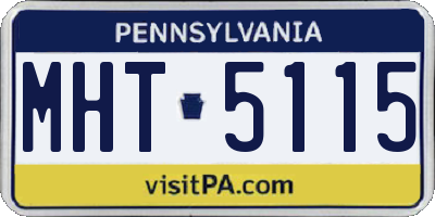 PA license plate MHT5115