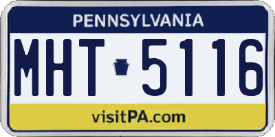 PA license plate MHT5116